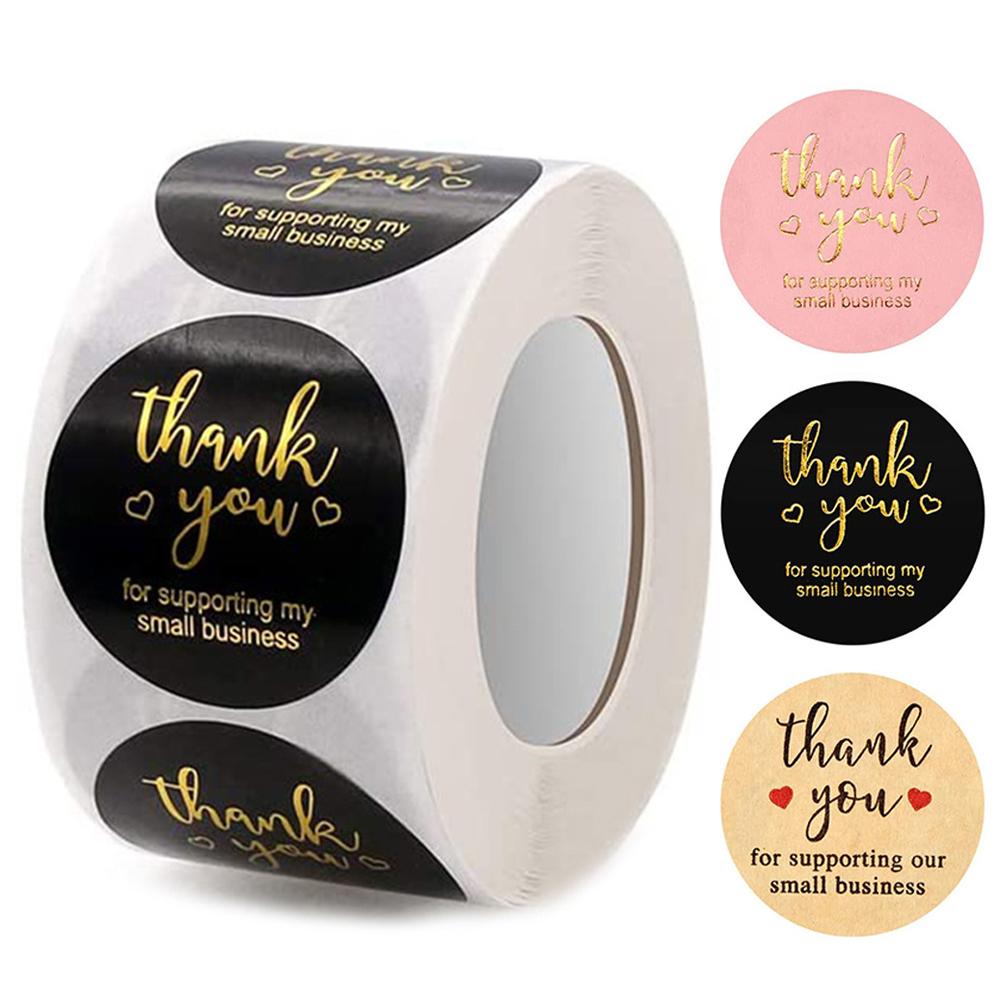 100-500pcs Thank You Sticker Love Scrapbook Sticker Envelope Packaging Stamp Handmade Stationery Label Kraft Paper Stickers