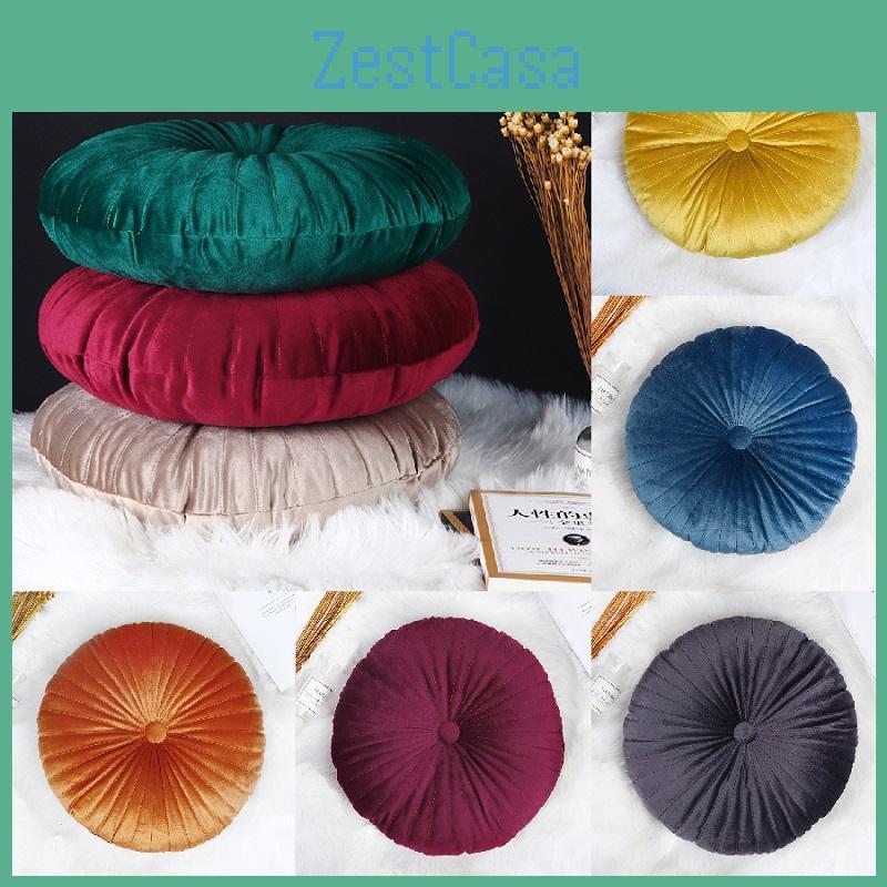 Cozy Round Pumpkin Back Seat Chair Cushion With Soft Velvet Touch And Durable Design