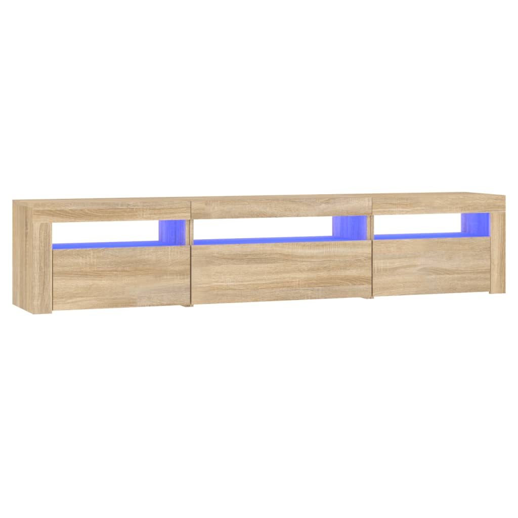 Vidaxl Szafka Pod Tv Z Oświetleniem Led, Dąb Sonoma, 195X35X40 Cm