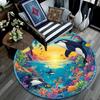 Orca Whales Round Area Rug,Carpet Rug for Living Room Bedroom Sofa Playroom Decor,Non-slip Floor Mat