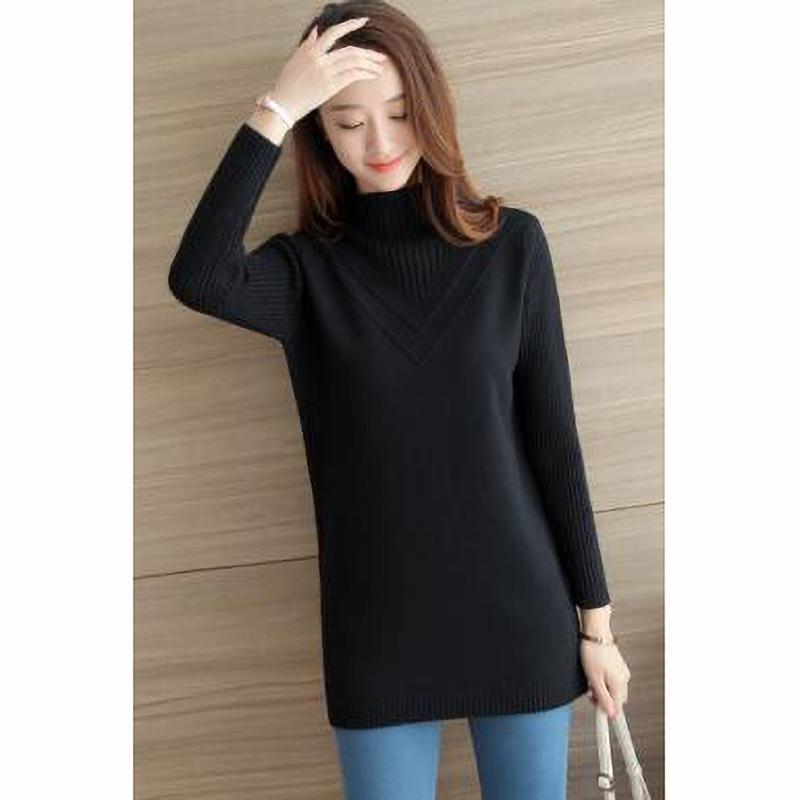 xWomen's Jumper Medium Long Thick Knit Pullover Bottoming Sweaters Pulls
