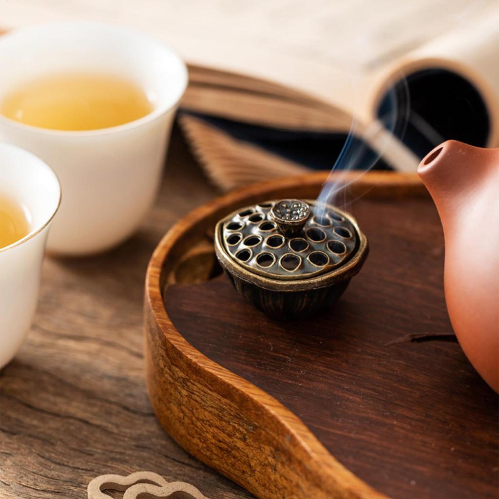 1 Stück Lotus Räucherkegelhalter Mini Asiatische Zen Deko Kleiner Blumenbrenner für Zuhause Büro Meditation Geschenk