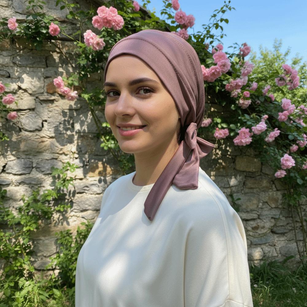 Breathable Headscarf Hat Long Tail Inner Hat Arab Wrap Hijab Daily