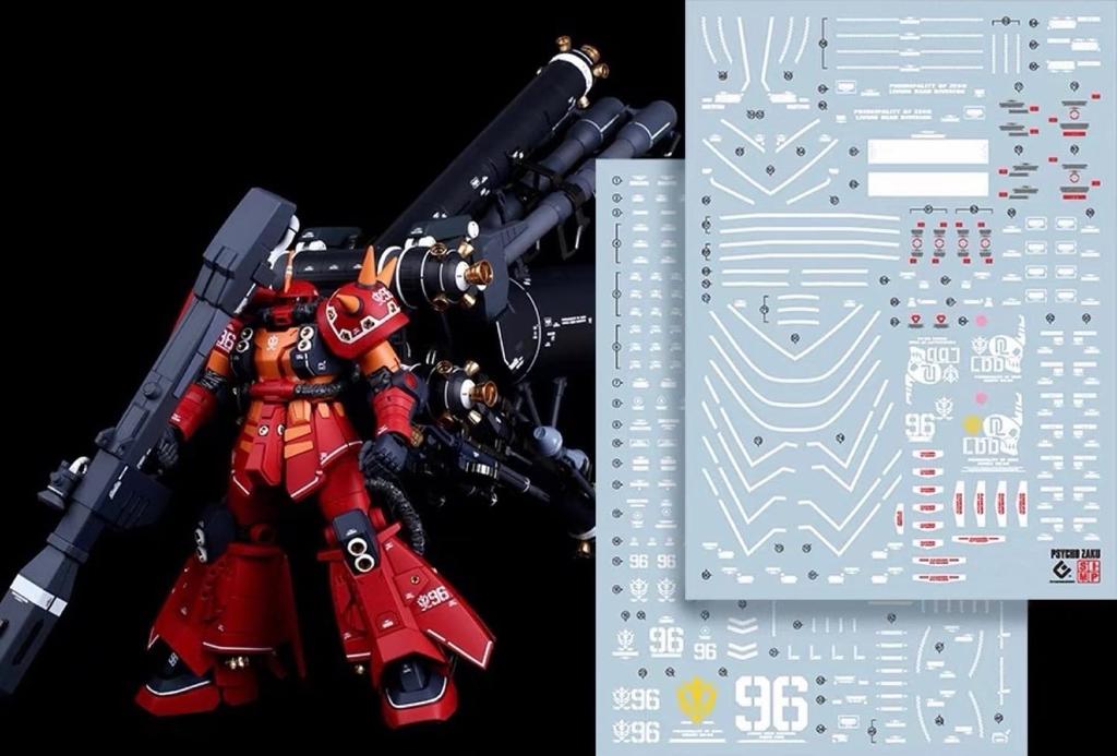 HG RG MG PG RE HiRM Robot MS Water transfer decal for detail improvement pieces for High Mobility Type Zaku Fluorescent!! (2 "Psycho Zaku" Ver.Ka)