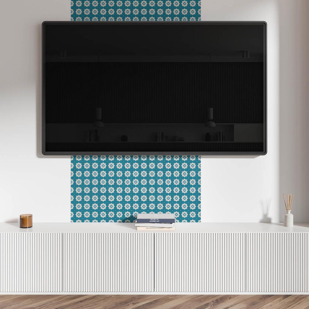 Naklejane Kafelki Dekoracyjne Do Szybkiej Odmiany Ściany Geometryczny Wzór Kwiatowy 10X40X20 Cm