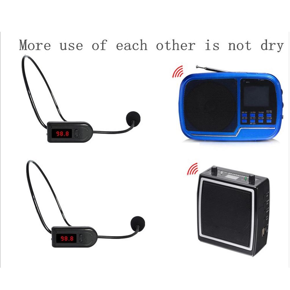 FM Wireless Microphone Headset Megaphone 87 MHz-108MHz Headset Mic Multi-channel for Teaching/Tour Guide/Sales Promotion/Meeting