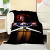 For Chucky,Horror Doll,Scissors-Themed Flannel Blanket, Glam Style, Digital Print, All-Season Comfort, Tear-Resistant, Knitted Craftsmanship
