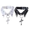 PU Leather Punk Choker Studded Fake Collar Necklace Fashion Rivet Choker  Party