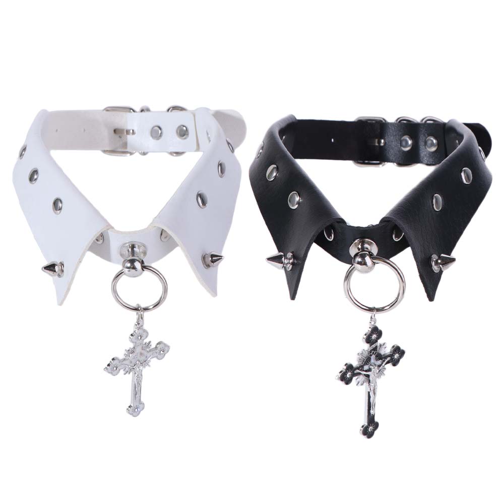 PU Leather Punk Choker Studded Fake Collar Necklace Fashion Rivet Choker Party
