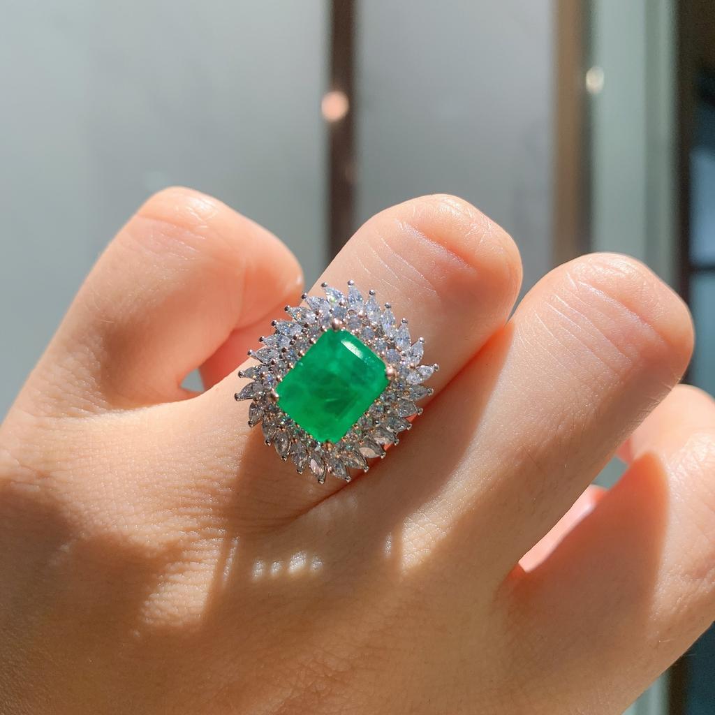 Jewelry Ring Color Treasure Popular Ring Temperament Jewelry Retro Ring Main Stone 10 * 12