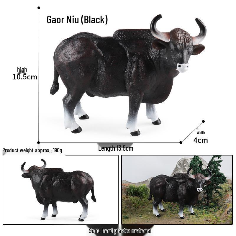 Realistic Farm Animal Model Set: Dairy Cow, Simmental Bull, Yellow Cattle, Fighting Bull, Water Buffalo, Yak