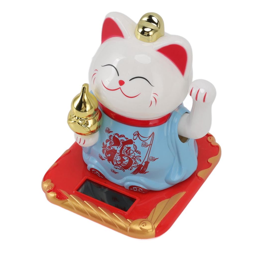 Lucky Waving Cat Light Induction Plastic Chinese Welcome Cat Ornament for Home Cars