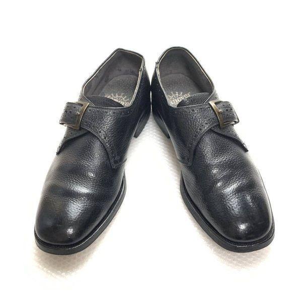 Vintage 70s Hanover True Tred Monk Strap Shoes Black 6.5 D/E 24.5(USED)