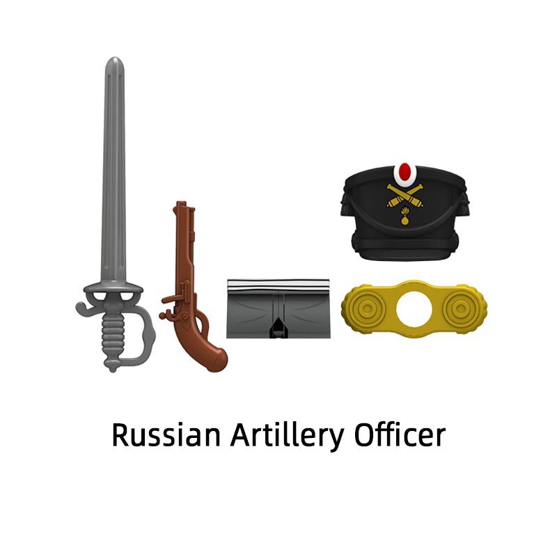 N025-N028 Русский артиллерийский офицер Модель Блоки MOC Кирпичи Набор Подарки Игрушки Для Детей