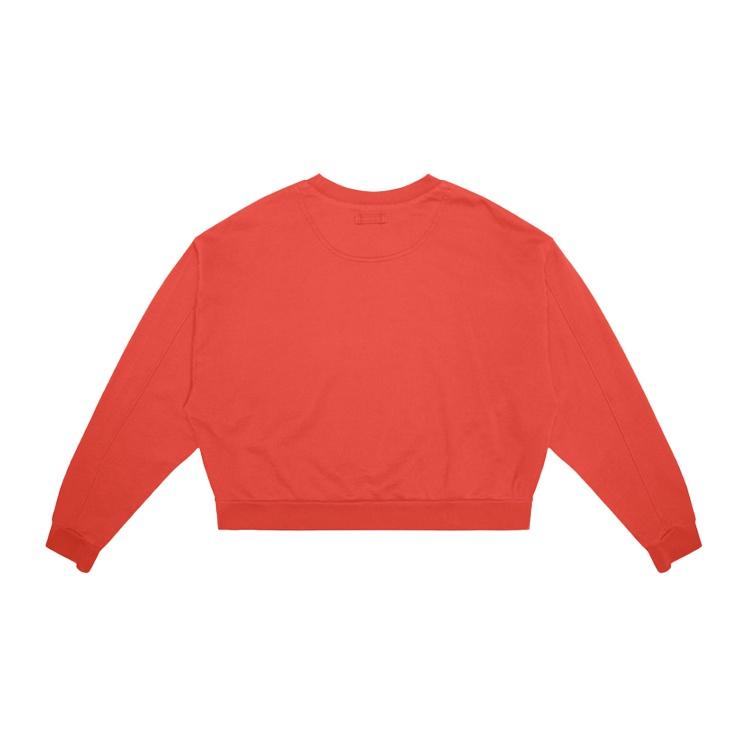 Levis Solid Color Long Sleeve Crew Neck Loose Regular Sweatshirt Women sweatshirt Red 85630-0000