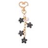 Elegant Metal Heart Bag Pendant Floral Keychain Stylish Purse Phone Charm Unique Key Holder Women's Fashion Jewelry Gift
