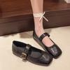 Soft-soled grandma shoes women's shoes spring new versatile one-word with low heel shallow mouth Mary Jane single shoes