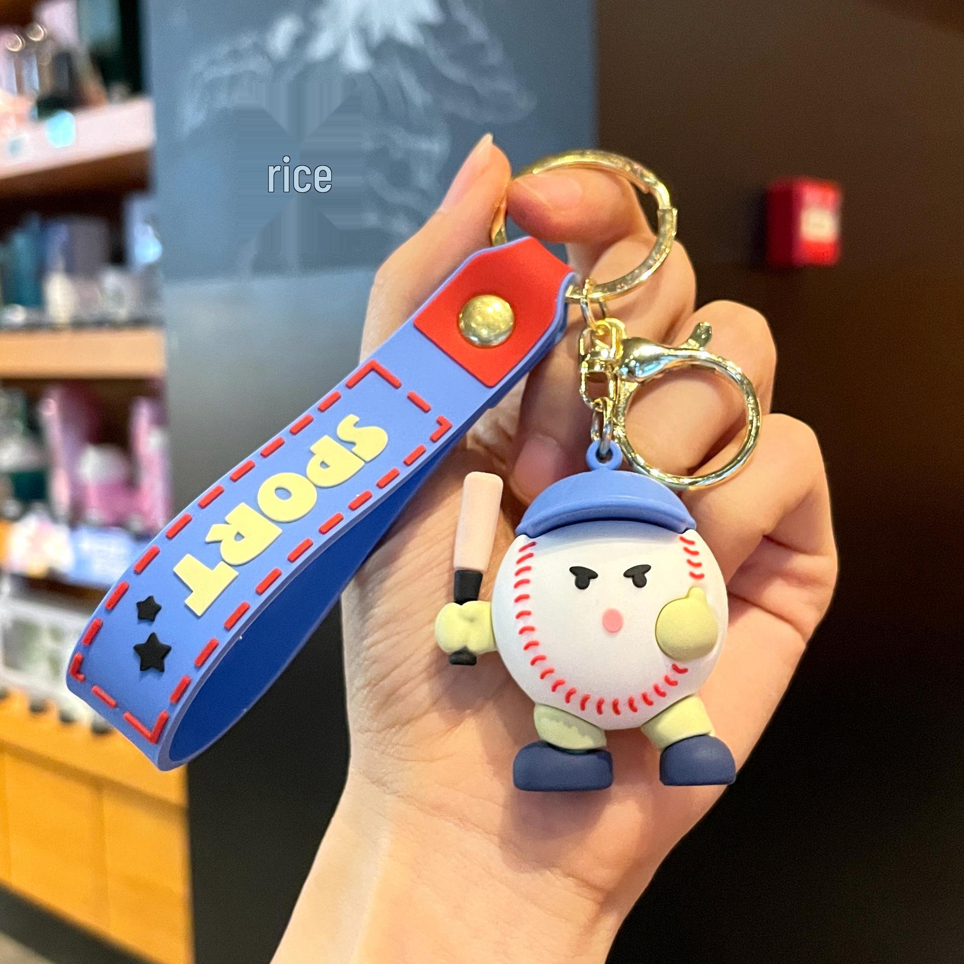 

Оригинальный милый мультяшный брелок для ключей в виде баскетбола - Креативный ПВХ кулон из спортивной серии, Идеальный маленький подарок на День Независимости