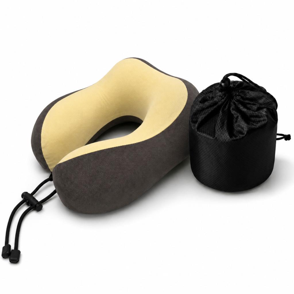 Portable Memory Foam U-Shaped Neck Pillow - Travel Sleep Support and Comfort