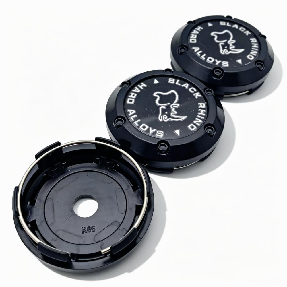4pcs Black Rhino Logo Emblem Car Wheel Center Caps 66MM Clips 62MM Wheels Hub Cap Rim Hubcaps Dust Cover Replace Car Accessories