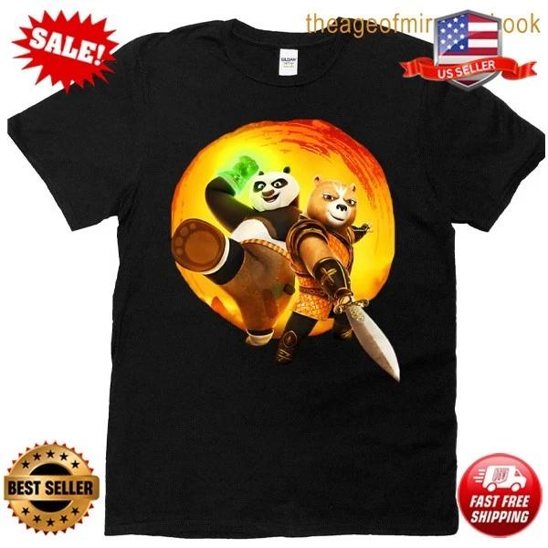 Animal Fu Warrior Bear Cartoon Kung Funny T-shirt Panda Cartoon T-shirt, S-5XL S