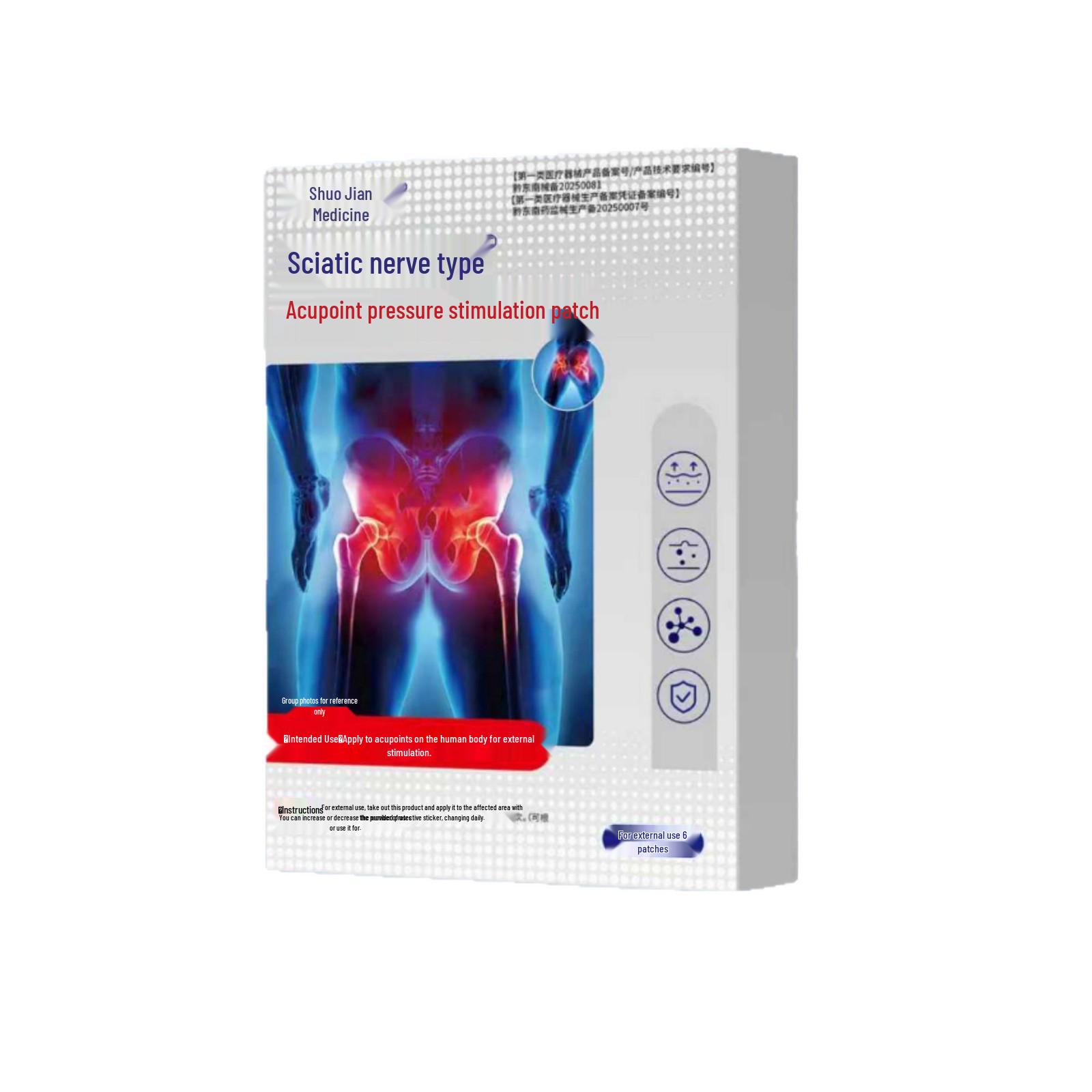 Shuojian Medical Acupoint Pressure Patch for Sciatica Relief - Genuine Product 6 Patches