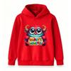 Kids Boys Girls Hoodie Sweatshirt, Cute Fluffy Monster Daddys Monster Pattern Pullover Hooded Top, Soft Casual Long Sleeve Clothes Children Daily Wear