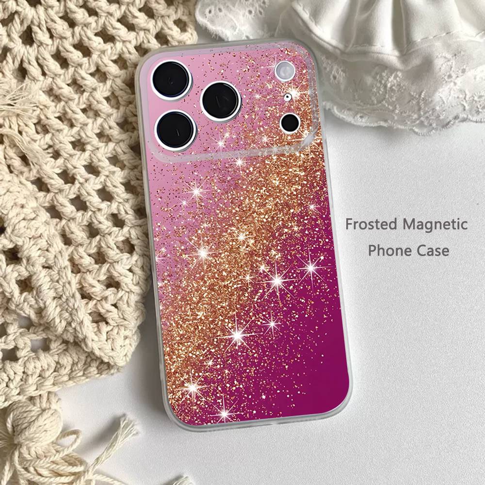 Dazzling Pink GIRL G-Glitter Phone Case For iPhone 17,16,15,14,13,12,11 Pro,Max,Plus,Mini,Air,E Magnetic Frosted Clear