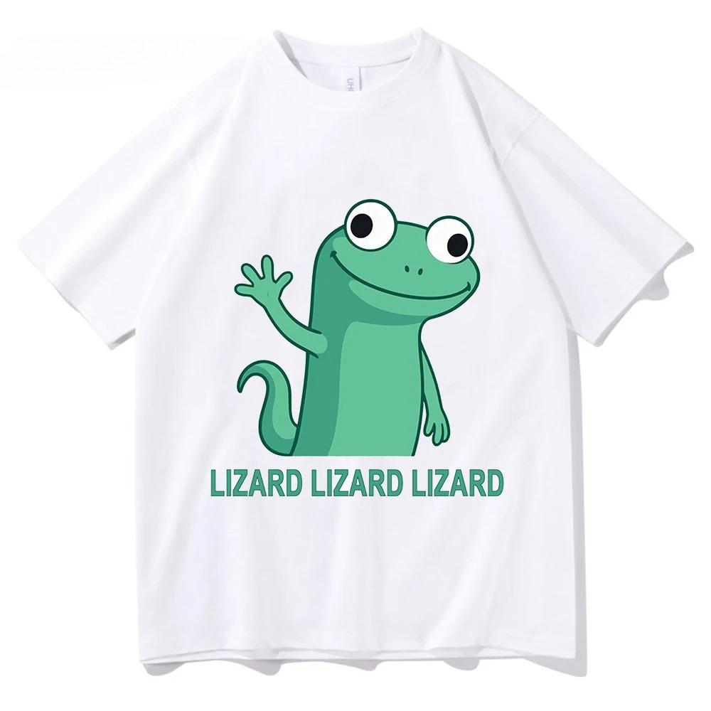 Funny Lizard Meme T Shirt 2026 Fashion UnisexWomen Aesthetic Tshirt Unisex High Quality Streetwear Kawaii Tees Shirts