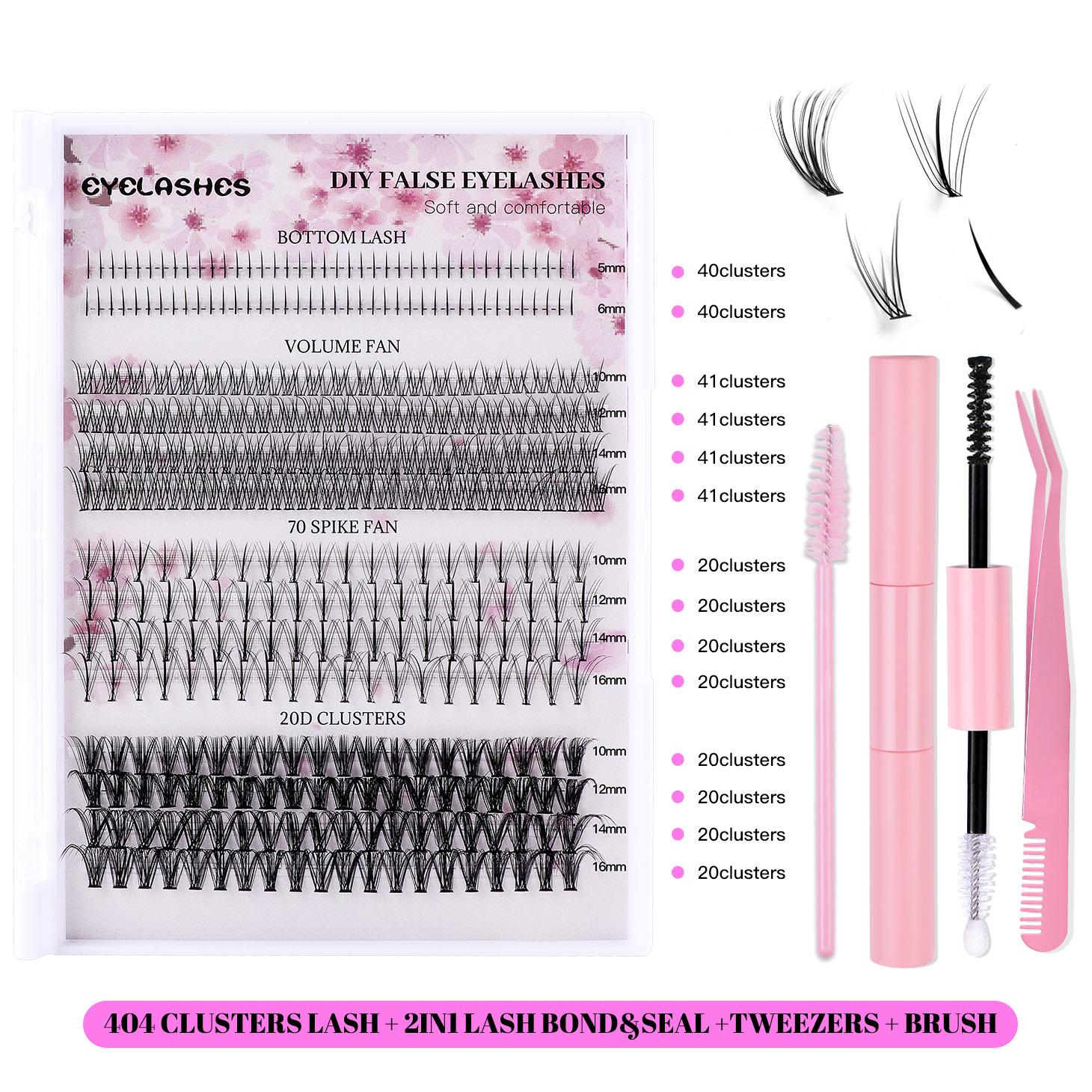 

DIY Lash Extension Mix Styles Lash Clusters Individual Remover Tweezers Kist для самостоятельного нанесения макияжа DIY-SET-220 розовый