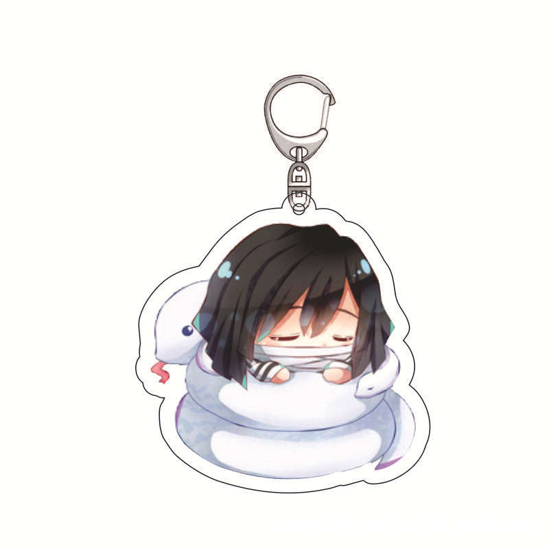 Acrylic Keychain Demon Slayer Anime Tanjiro Nezuko Zenitsu Inosuke Pendant Charm Durable Gift for Fans Collection Cosplay Accessories
