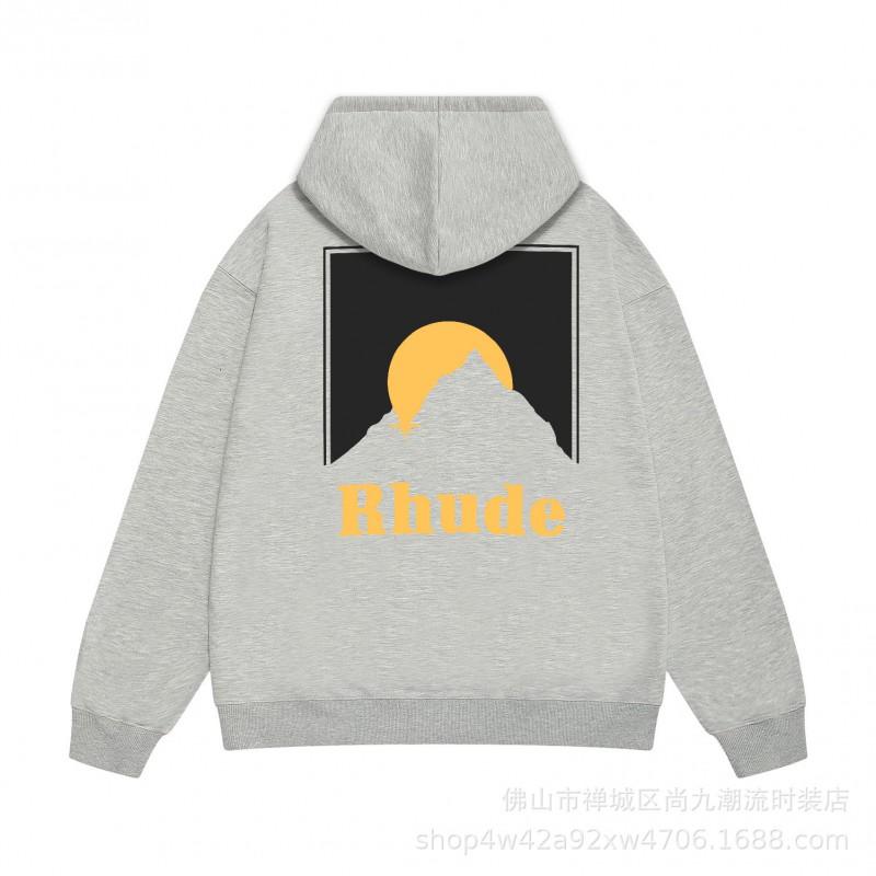 Rhude Horse Sunset Print Hoodie Loose Fit Casual Long Sleeve Sweatshirt Teens
