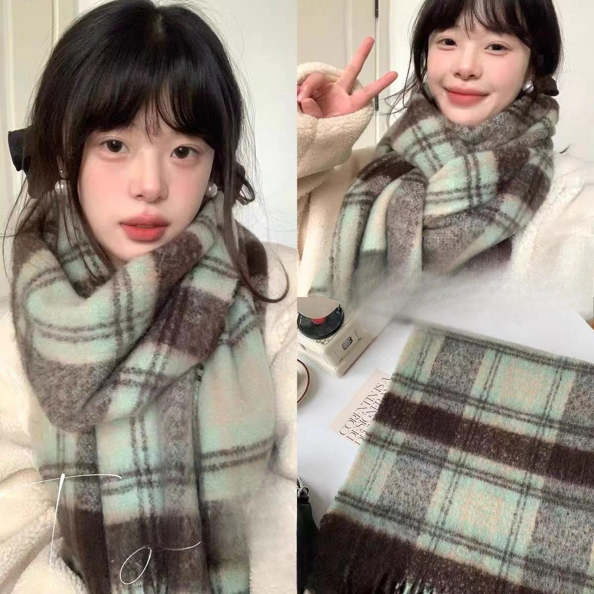 New Maillard High End Plaid Student Scarf Couple Shawl Retro Plaid Same Style Men s Scarf 40*200cm