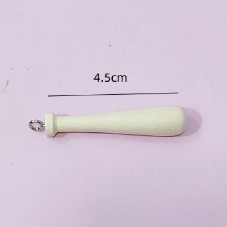 Мини-брелок-подвеска в виде деревянной бейсбольной биты и бусины