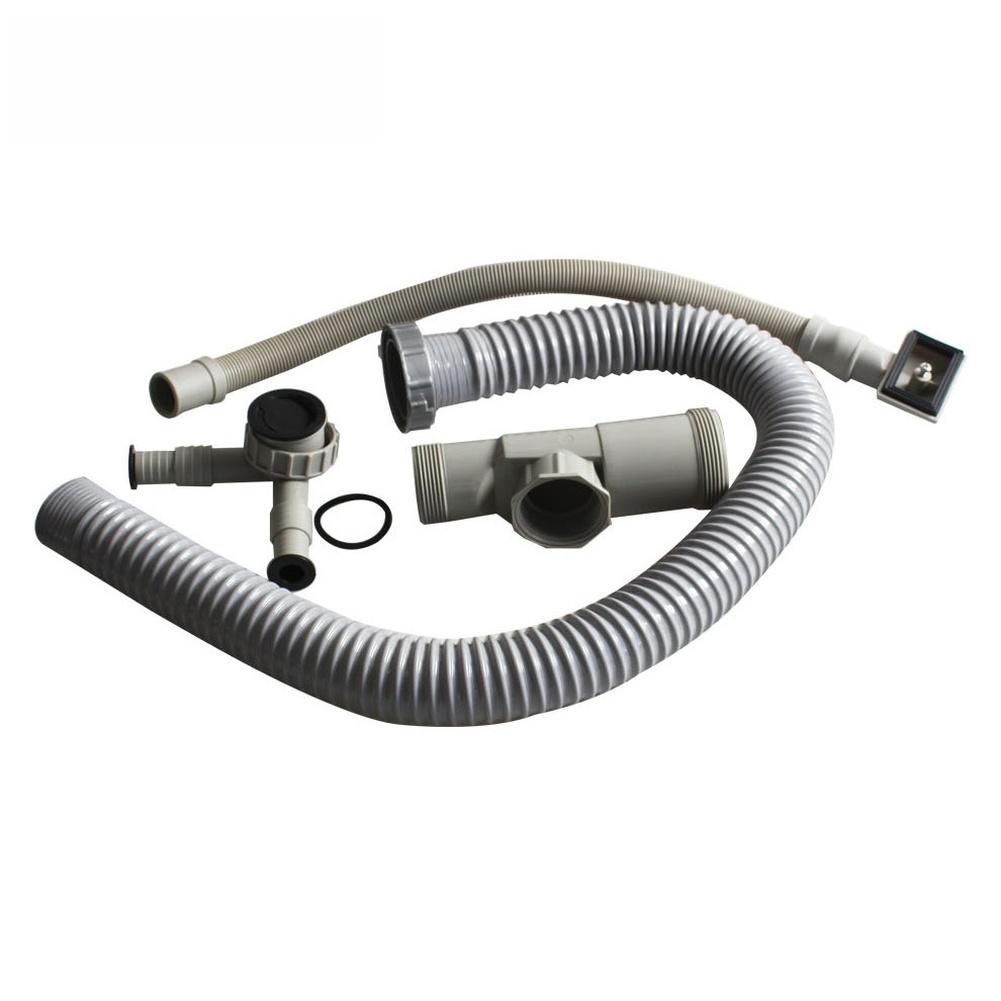 Space-Saving 45mm Kitchen Sink Drain Pipe, Anti-Smell, With Steel Reinforcement High-Temperature Resistant Sink Parts