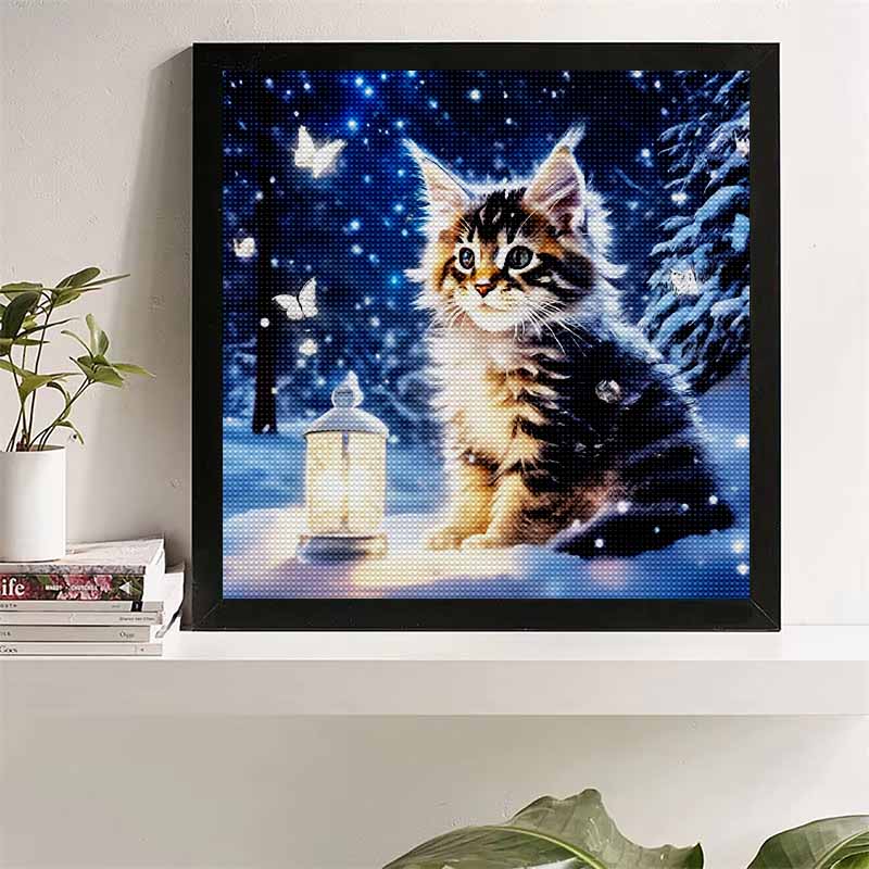 New Arrival 5D DIY Full Circle Diamond Painting "Kitten" Embroidery Cross Stitch Home Decor Gift