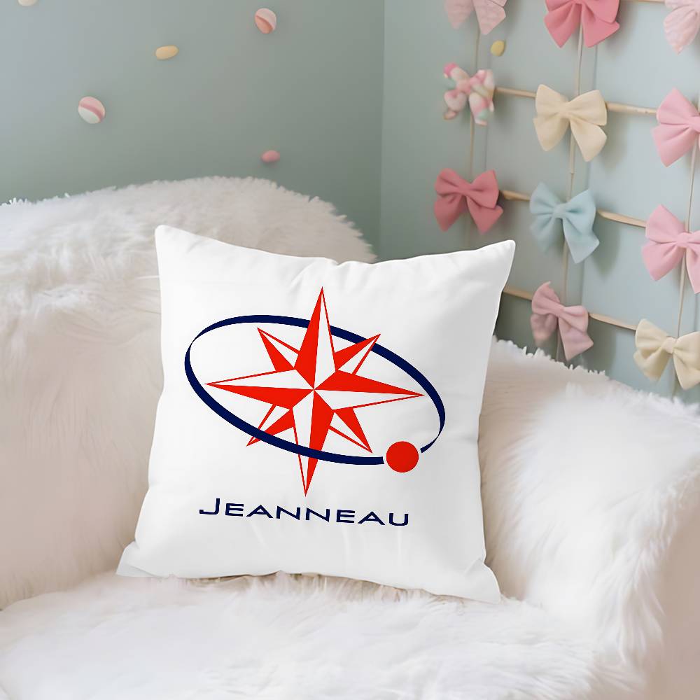 Jeanneau Logo Cushion Cover For Sofa Case Plush Fabric Soft Pillowcase Double Sided Print Cushion Cover Household Gifts