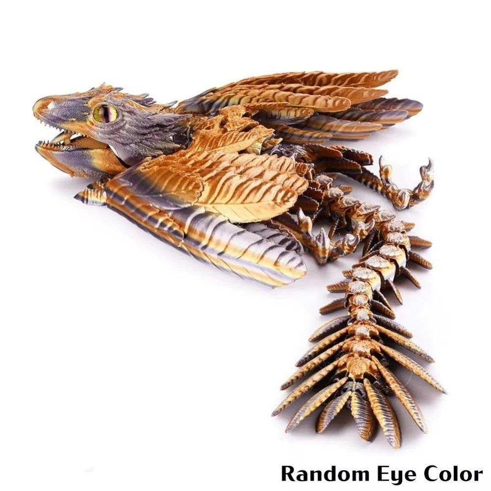 3D Printed 3D Printed Dragon Figurine Creative Design Bird Wings Flying Dragon Figurine Flying Shape Decorative Style