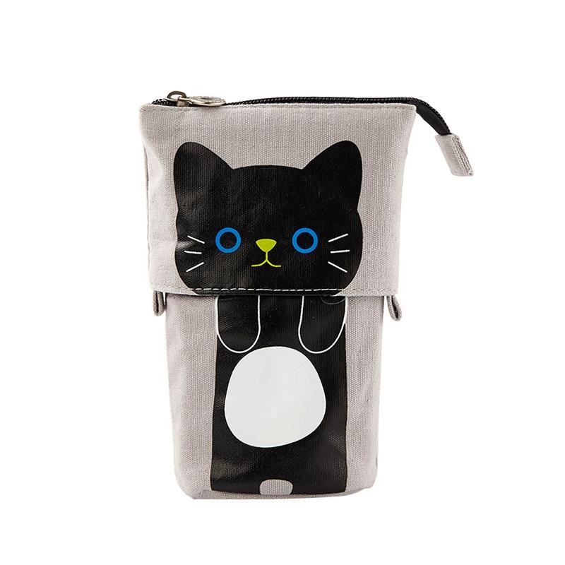 Cute Large Capacity Retractable Pencil Case Kawaii Pen Box Girls Cosmetic Storage Bag