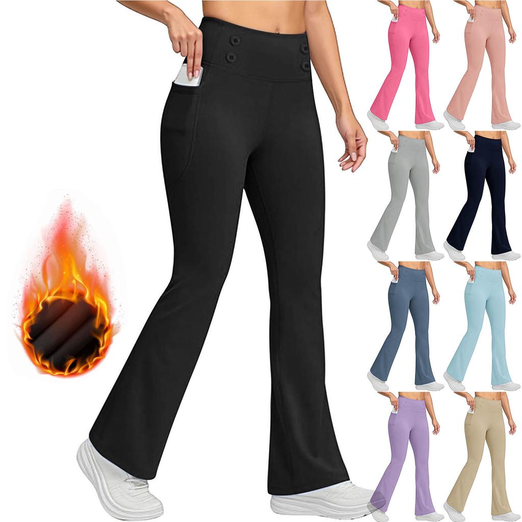 Women's Fashionable Solid Color Warm Base Yoga High Waist Slimming And Slimming Casual Pants