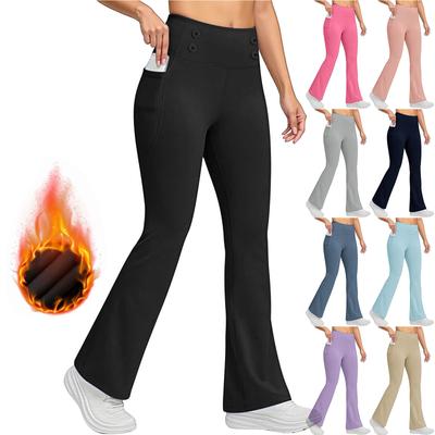 Women's Fashionable Solid Color Warm Base Yoga High Waist Slimming And Slimming Casual Pants