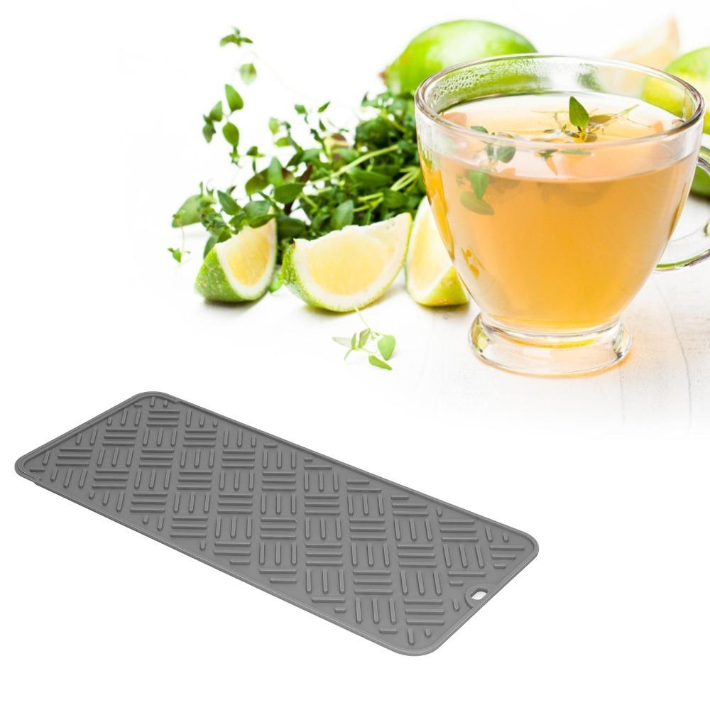Multiple Optional Color Water Drying Pad Silicone Sink Anti-slip Cushion Tableware  Mat  Bathroom