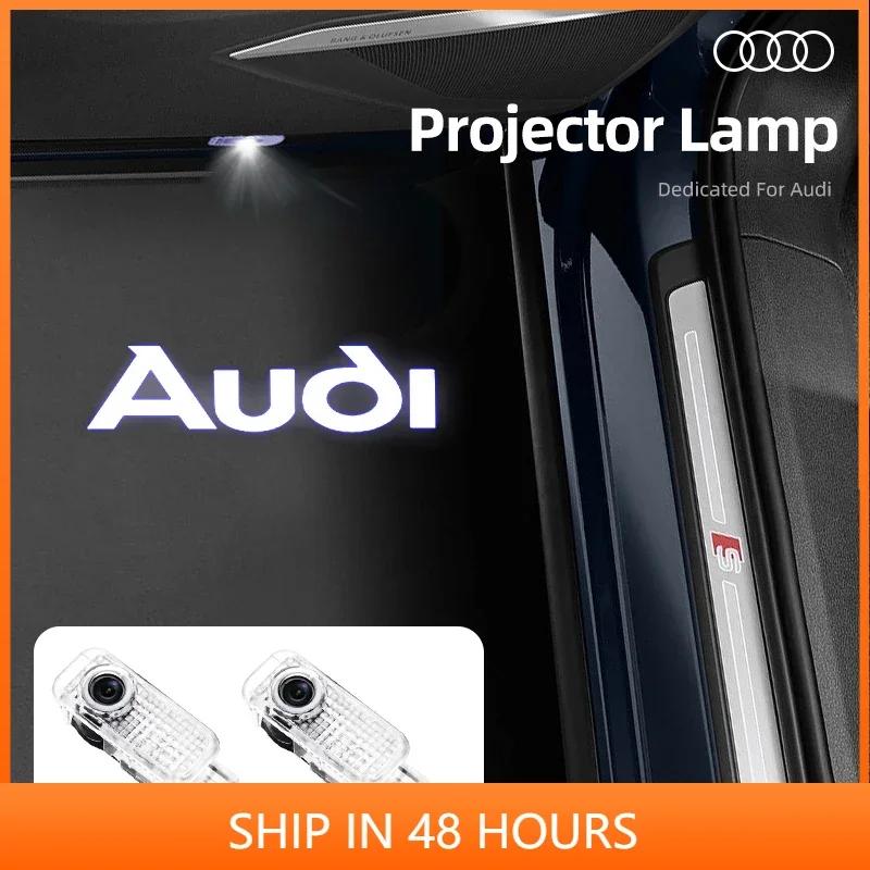 2pcs New Car Door Welcome Light Led HD Projector Lamp For Audi SPORTS SLINE A3 A4 8P 8V A6 A5 Q5 B7 B6 B9 QUATTRO RS Q3 Q7 S3 S4
