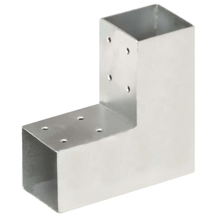 VidaXL Connecteurs de poteau 4 pcs Forme en L Métal galvanisé 71x71 mm