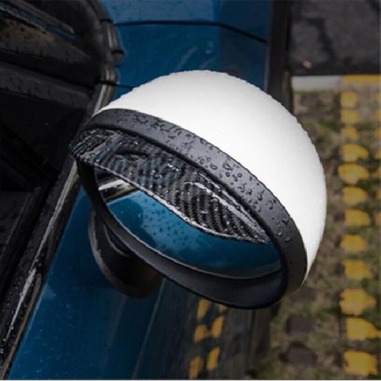 Carbon Fiber Rearview Mirror Rain Eyebrow Cover Trim 2x For Mini Cooper F55 F56