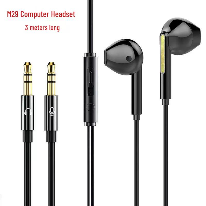 Wired USB In-Ear Gaming Headset with Dual Plug and Microphone