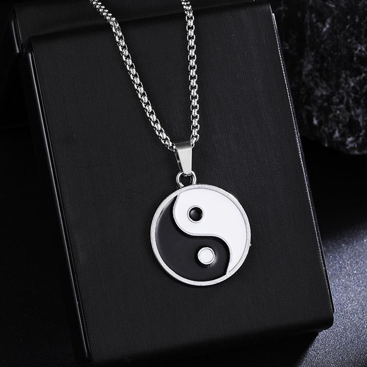 Retro Tai Chi Yin und Yang Transfer Trend Anhänger Zubehör Anhänger Halskette