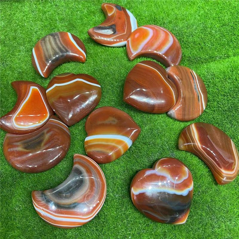 1pc Natural Carnelian Crystal Red Agate Heart-shaped Love Decoration Gift Gem Crafts Treatment Energy Palm Stone DIY Home Decora