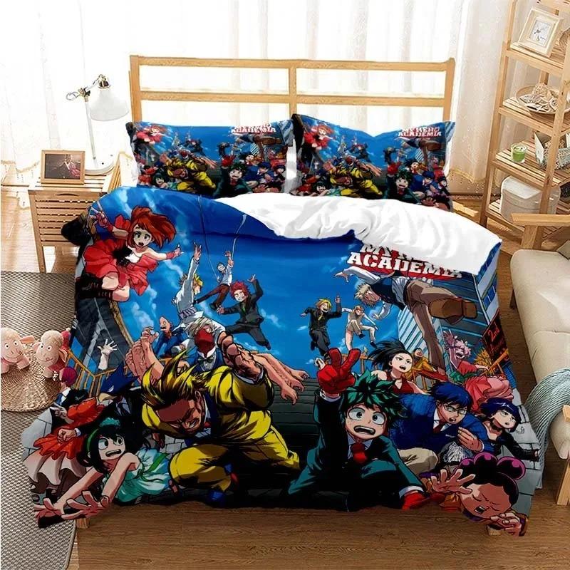 Nuovo Anime My Hero Academia Set Letto Stampato Copripiumino Federe Piumino Set Biancheria da Letto Biancheria da Letto Biancheria da Letto Tessile per la Casa