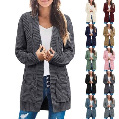 Women's Fashion Casual Open Front Long Sleeve Chunky Knit Cardigans Sweaters Outerwear Coats
